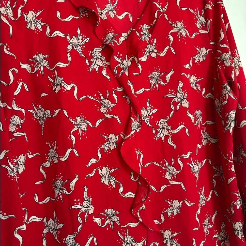 Liz Claiborne Womens V Neck Long Sleeve Blouse - Picture 8 of 9